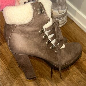 Women's Brown Lace-Up Ankle Boots